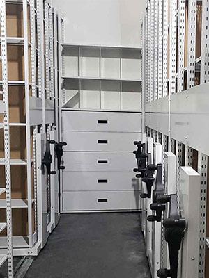High Density Mobile Shelving, Retail, O'Brien Systems