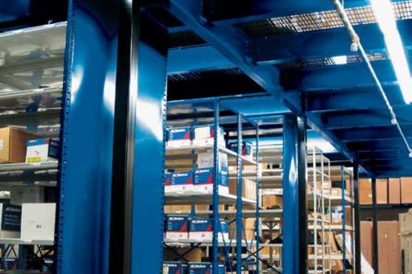 Freestanding Mezzanine for automotive parts storage
